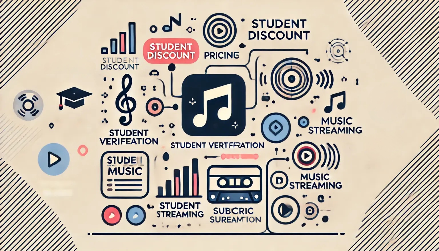 がくせいむけ音楽サービスの説明図
